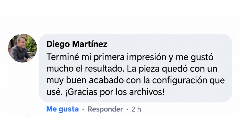Captura de pantalla de un testimonio de cliente