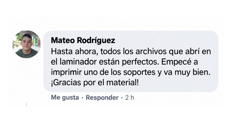 Captura de pantalla de un testimonio de cliente